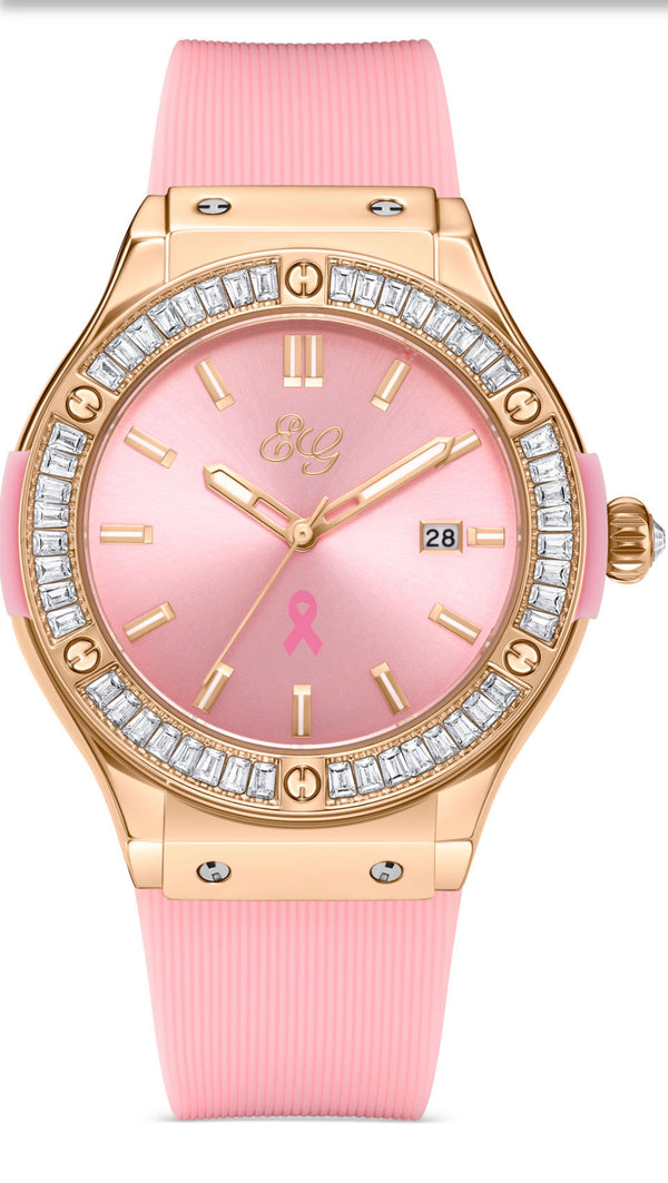 "Time to Fight: Pink Breast Cancer Awareness Watch"