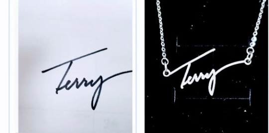 Handwriting Necklace, Custom Handwriting jewelry, signature necklace