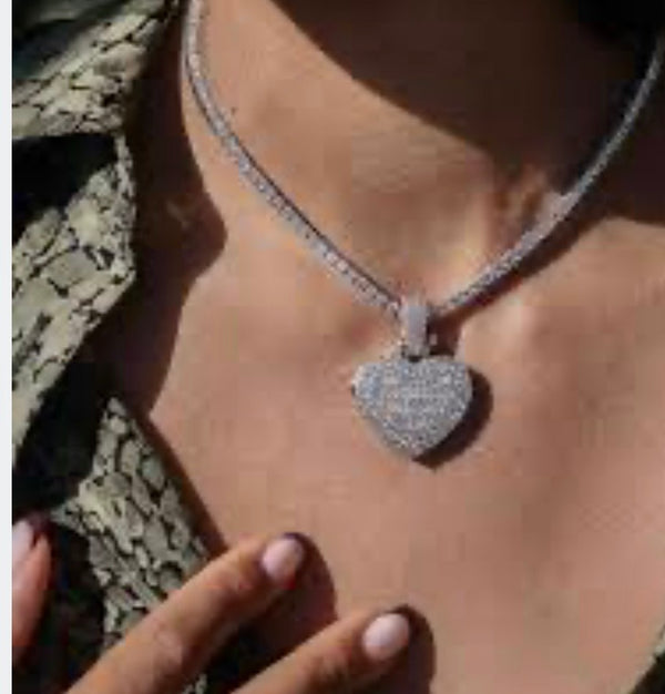 Dazzling Love Micro Pave Heart Necklace