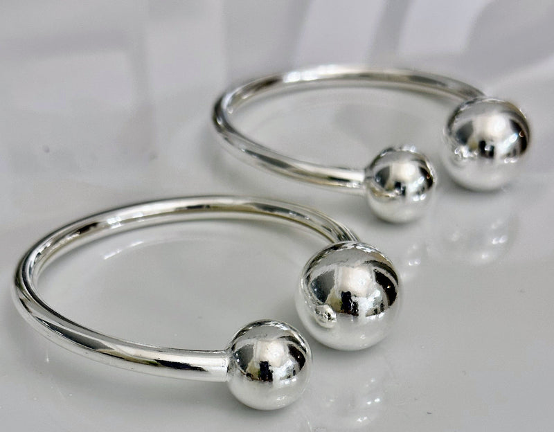 Buy 925 Sterling Silver Solid Double Ball End Cuff Bracelet Online in India  - Etsy