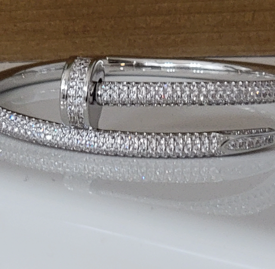 Screw Bracelet with Cubic Zirconia Diamonds